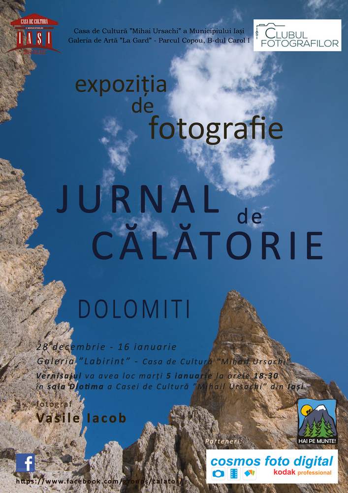 Vasile Iacob • „Jurnal de călătorie - Dolomiţi” – Expoziţie de fotografie 