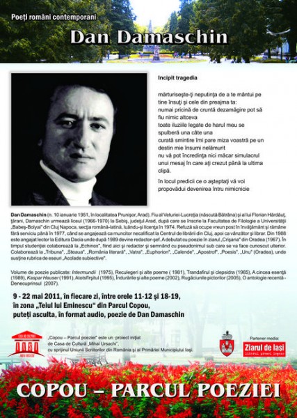 Dan Damaschin în „Copou – parcul poeziei”