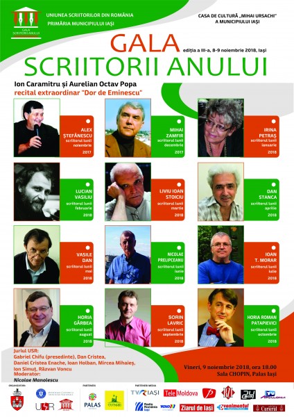 Scriitorii nominalizați și juriul Galei Scriitorii Anului 2018 Scriitorii nominalizați și juriul Galei Scriitorii Anului 2018