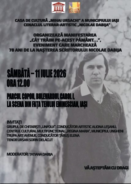 „CÂT TRĂIM PE-ACEST PĂMÂNT” 78 DE ANI DE LA NAȘTEREA SCRIITORULUI NILOLAE DABIJA „CÂT TRĂIM PE-ACEST PĂMÂNT” 78 DE ANI DE LA NAȘTEREA SCRIITORULUI NILOLAE DABIJA