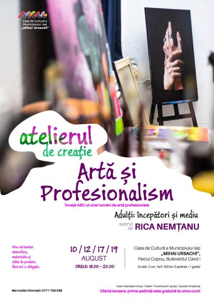 Artă și profesionalism – atelier pictură adulți începători și mediu Artă și profesionalism – atelier pictură adulți începători și mediu